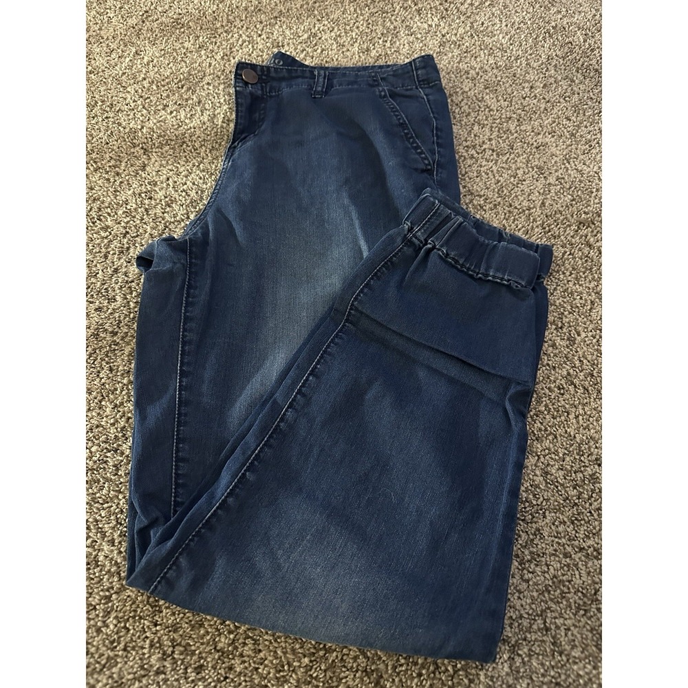 SOHO Jeans Womens 6 Blue Denim Joggers Elastic Crop Legs NY and Co 32x27